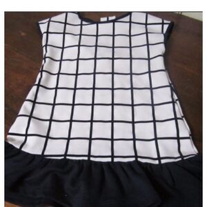 H&M Retro Geometric‎ Checkered Ruffled Peplum Dress to Tunic  BOUTIQUE 1.5Y 2Y